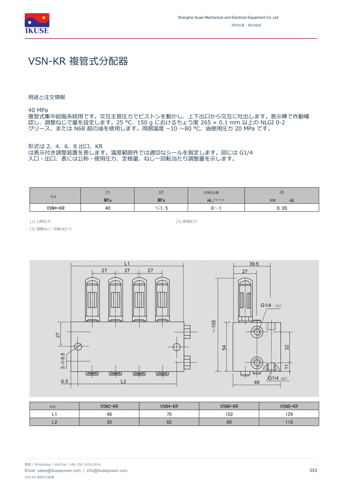 IKUSE VSN-KR 複管式分配器画像2