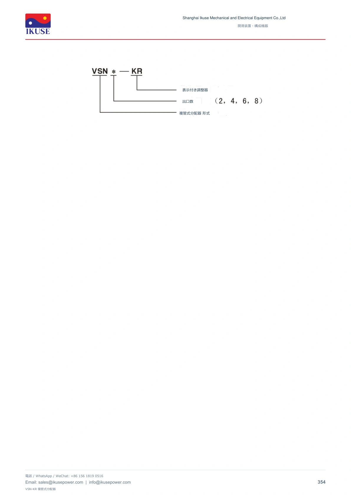 IKUSE VSN-KR 複管式分配器画像3