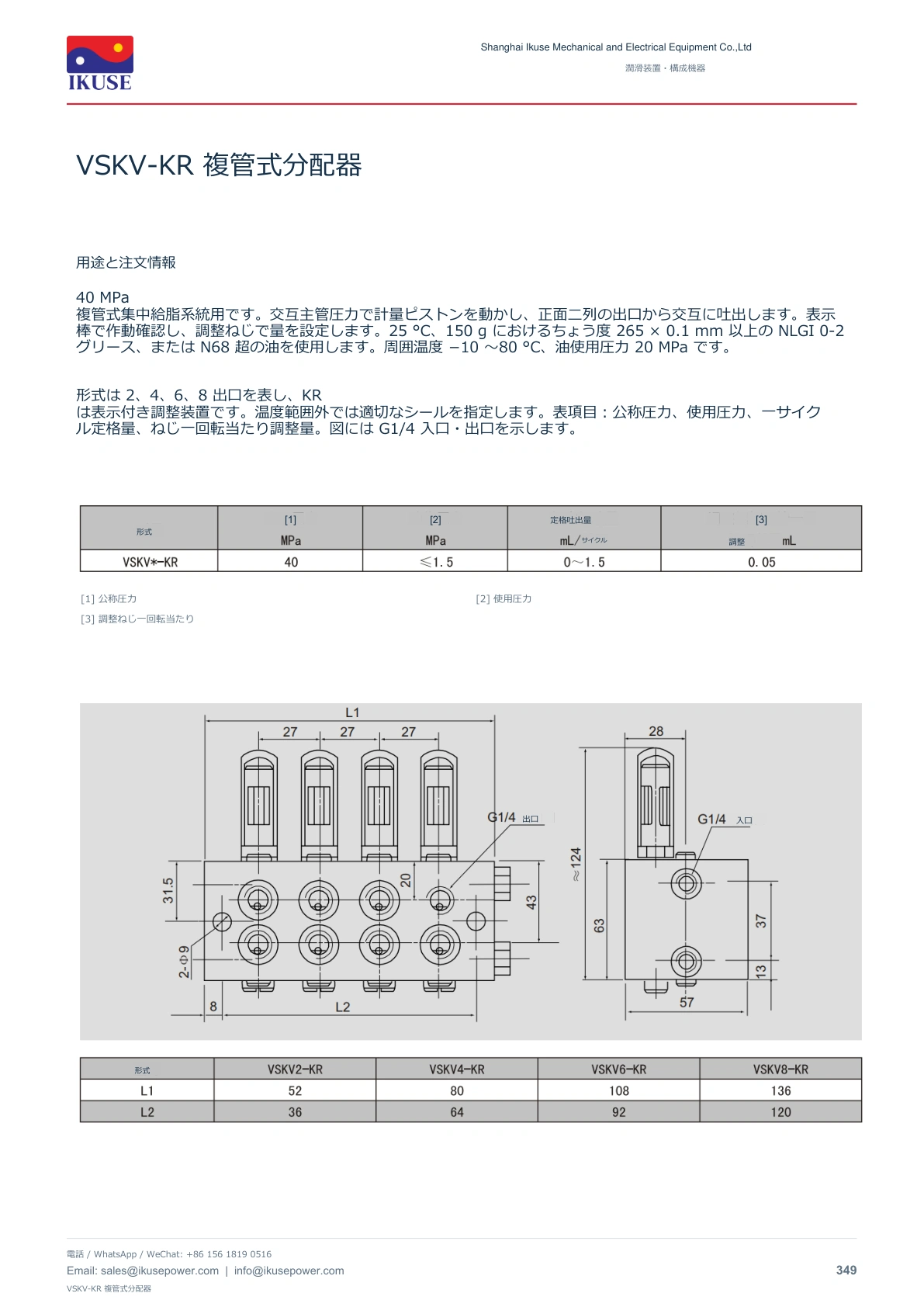 IKUSE VSKV-KR 複管式分配器画像2