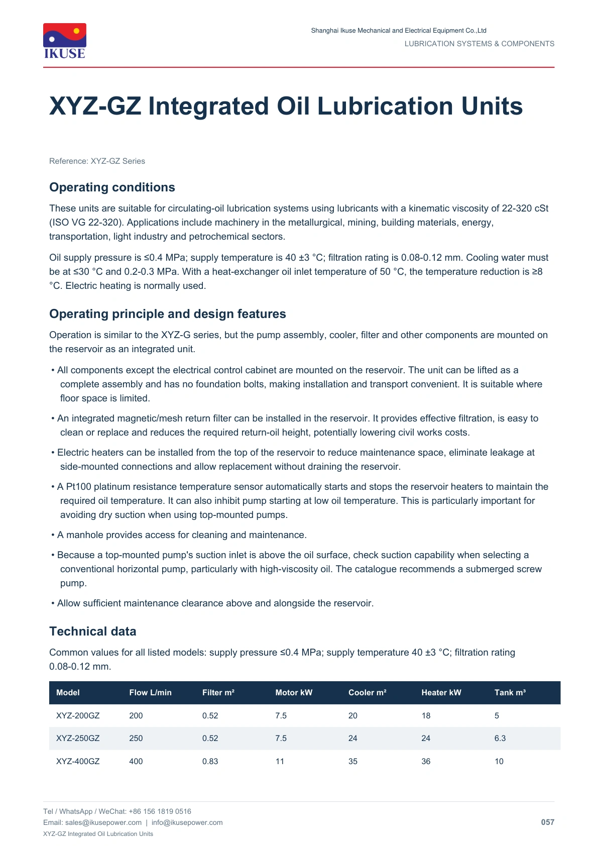 IKUSE XYZ-GZ Integrated Oil Lubrication Units image 2