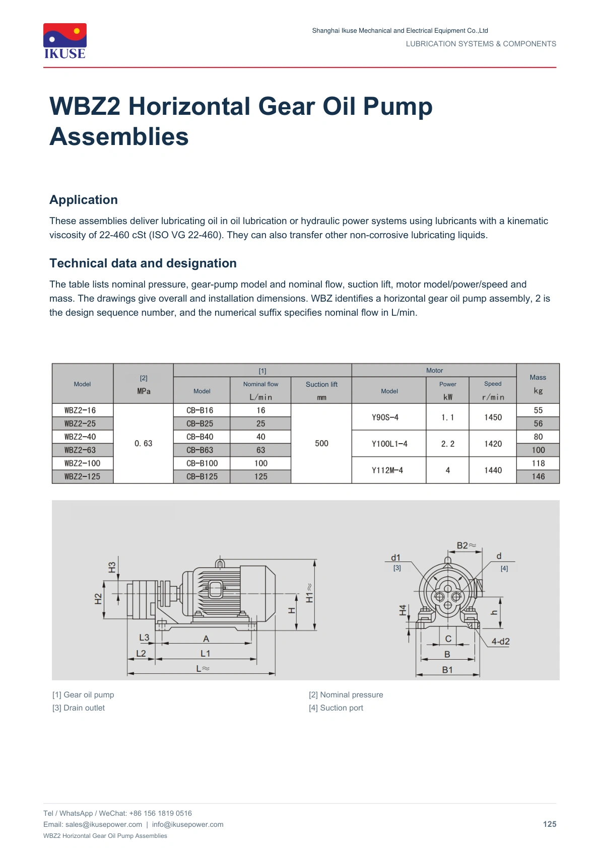 IKUSE WBZ2 Horizontal Gear Oil Pump Assemblies image 2