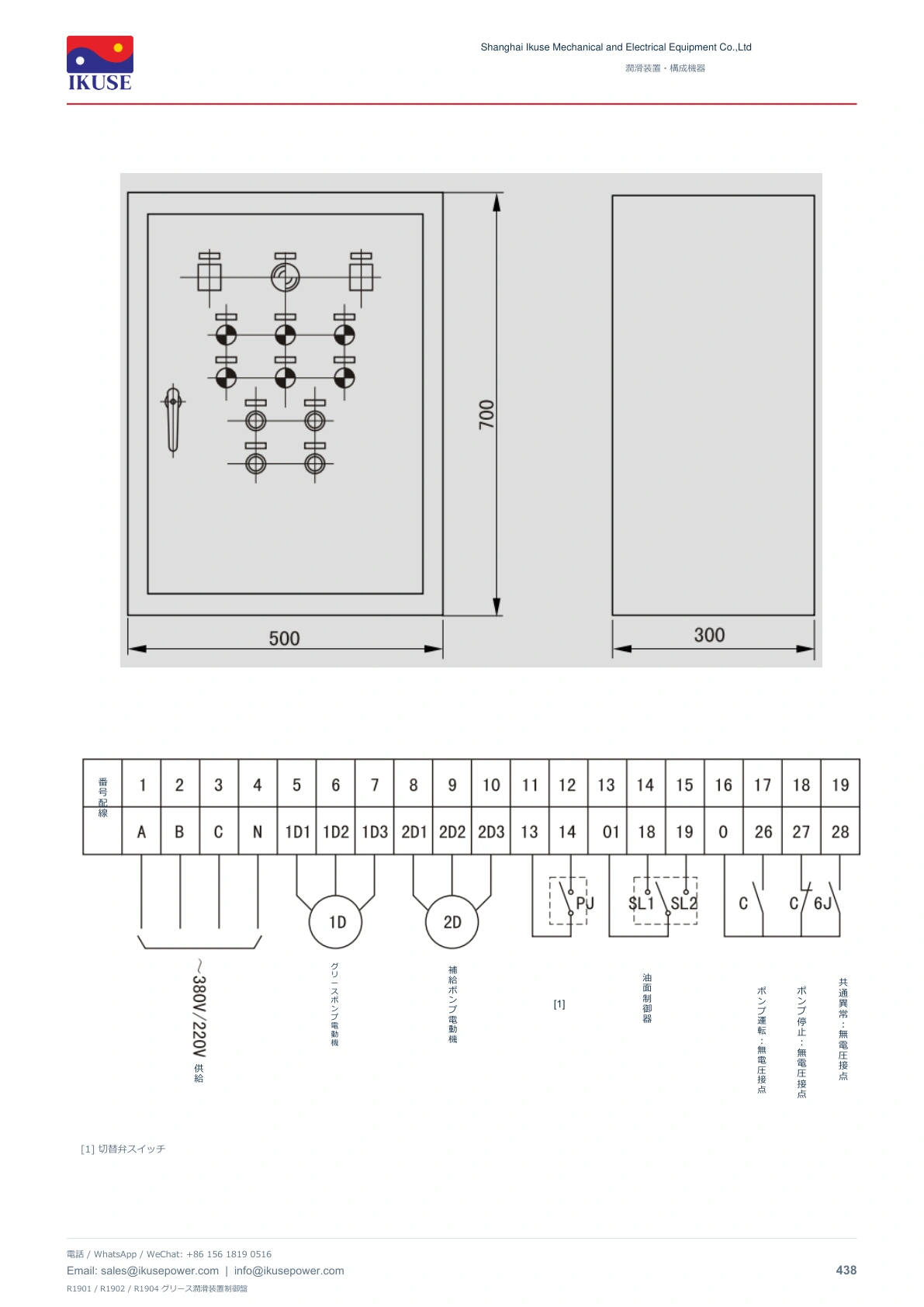 IKUSE R1901 / R1902 / R1904 グリース潤滑装置制御盤画像4