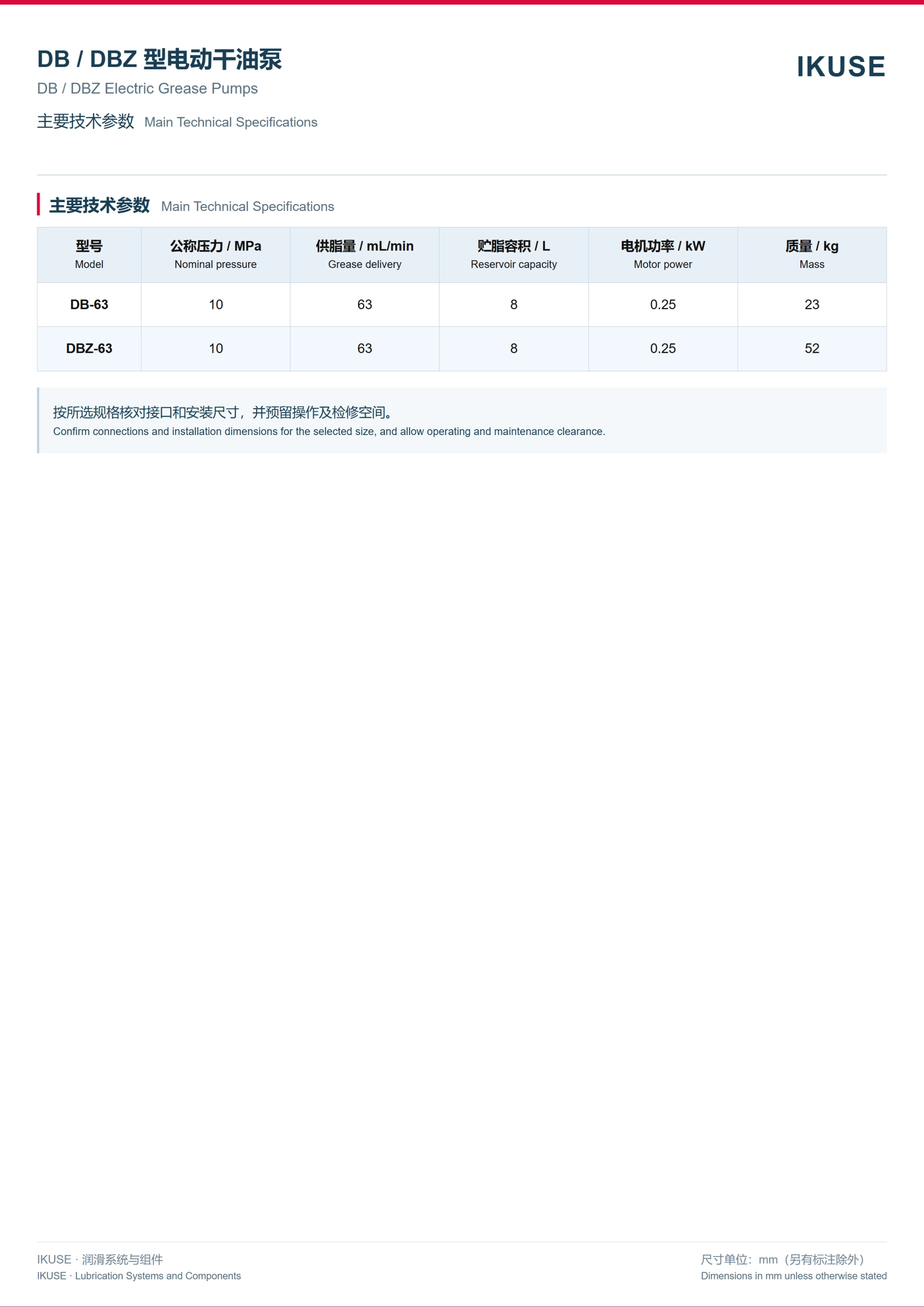IKUSE DB / DBZ 型电动润滑脂泵图3