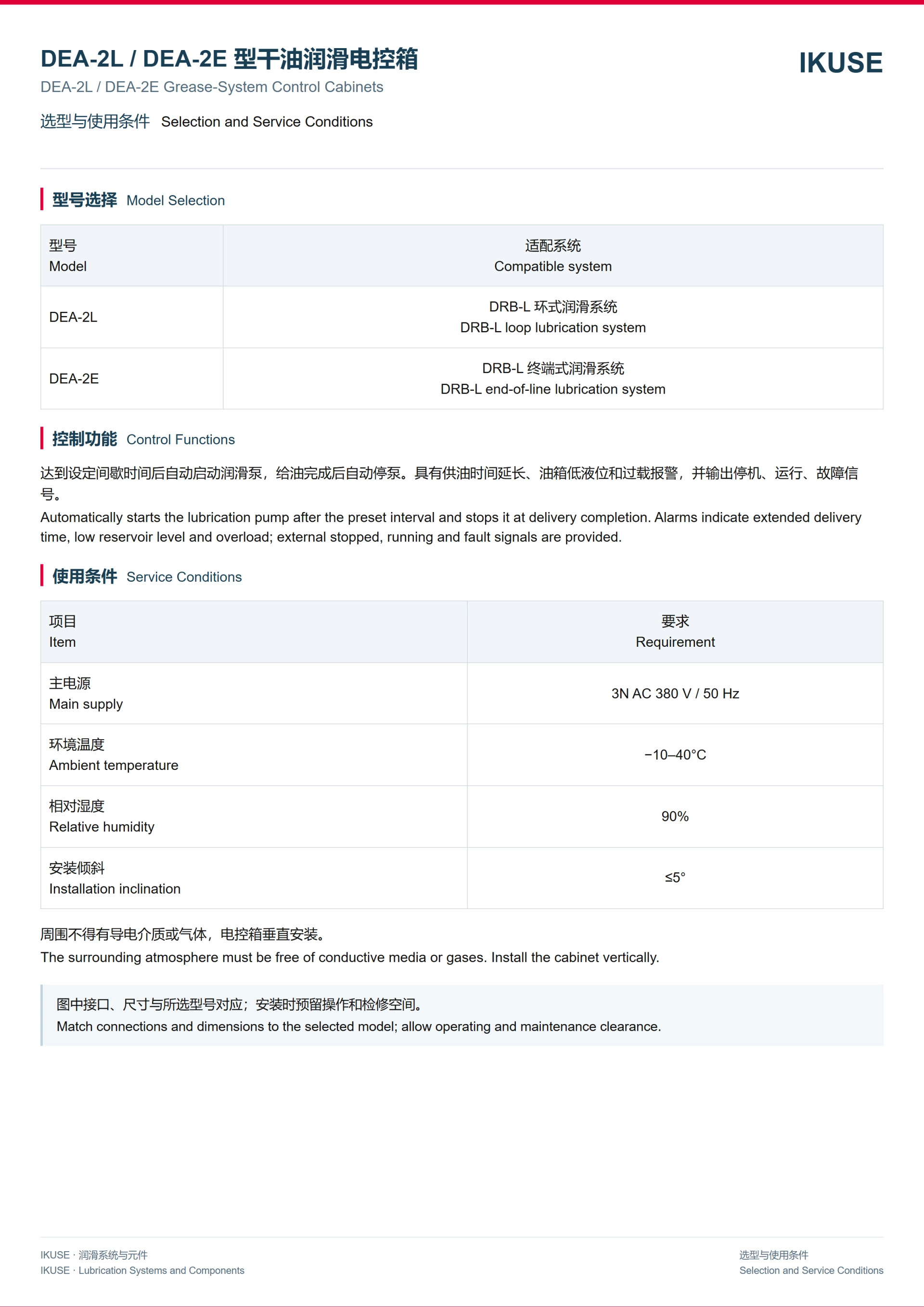 IKUSE DEA-2L / DEA-2E 型润滑脂集中润滑电控箱图2