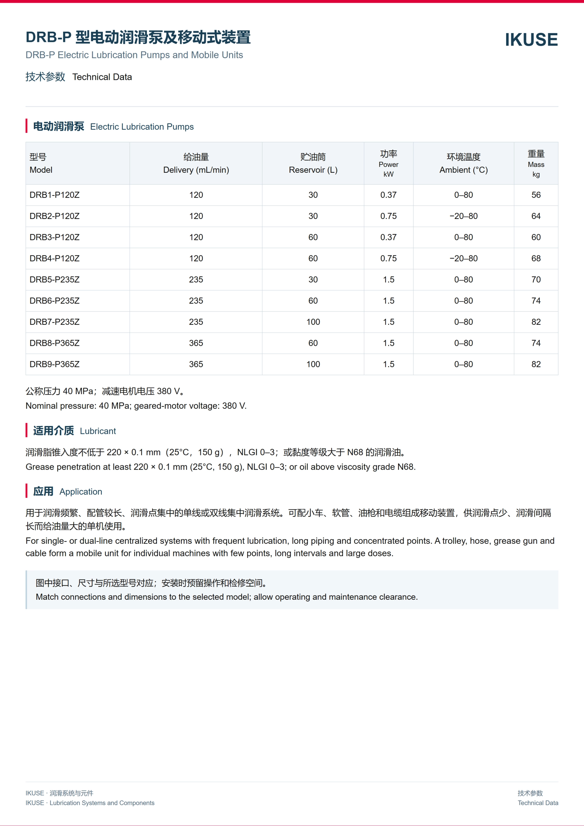 IKUSE DRB-P 型电动润滑泵及移动式装置图2