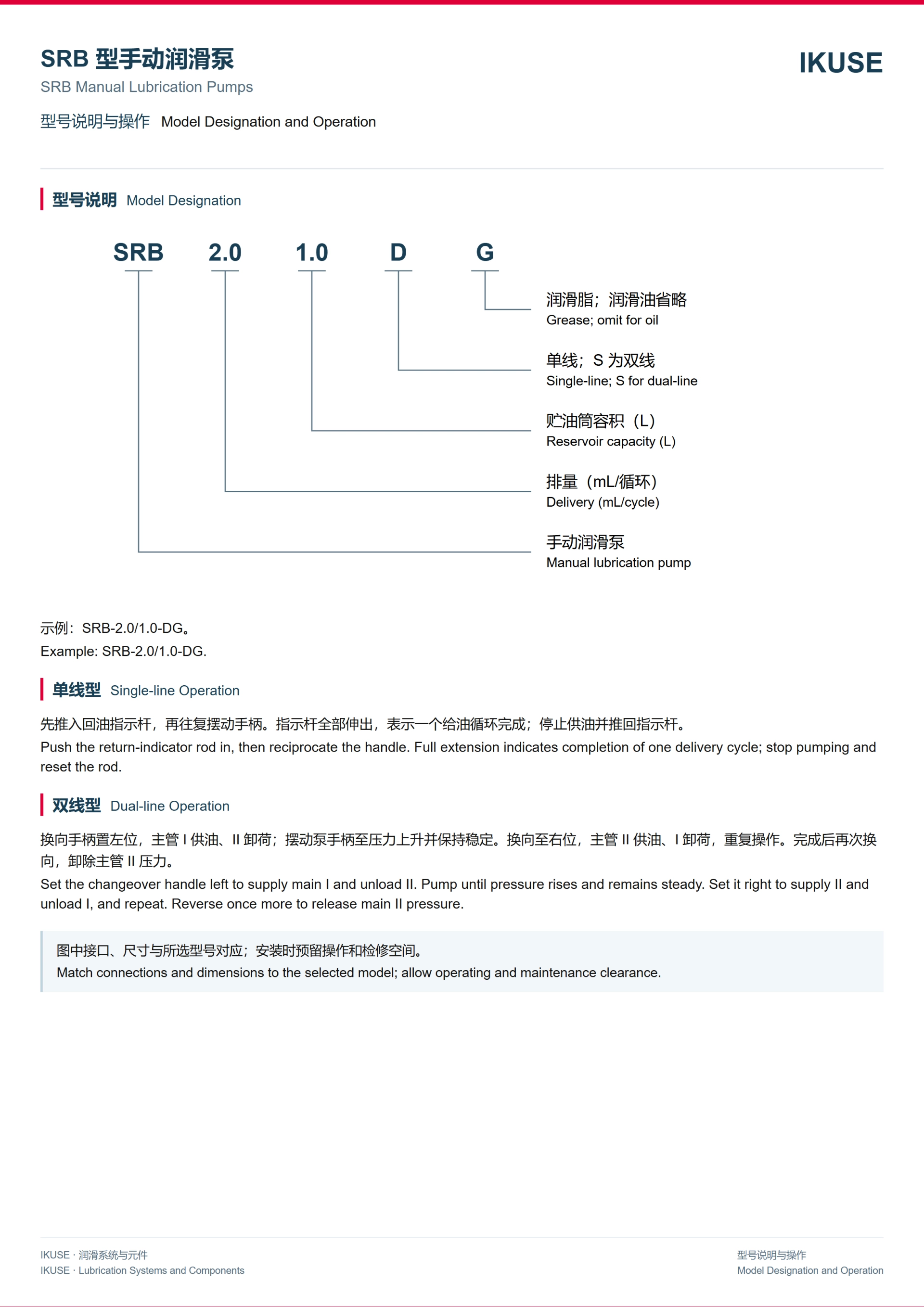IKUSE SRB 型手动润滑泵图5