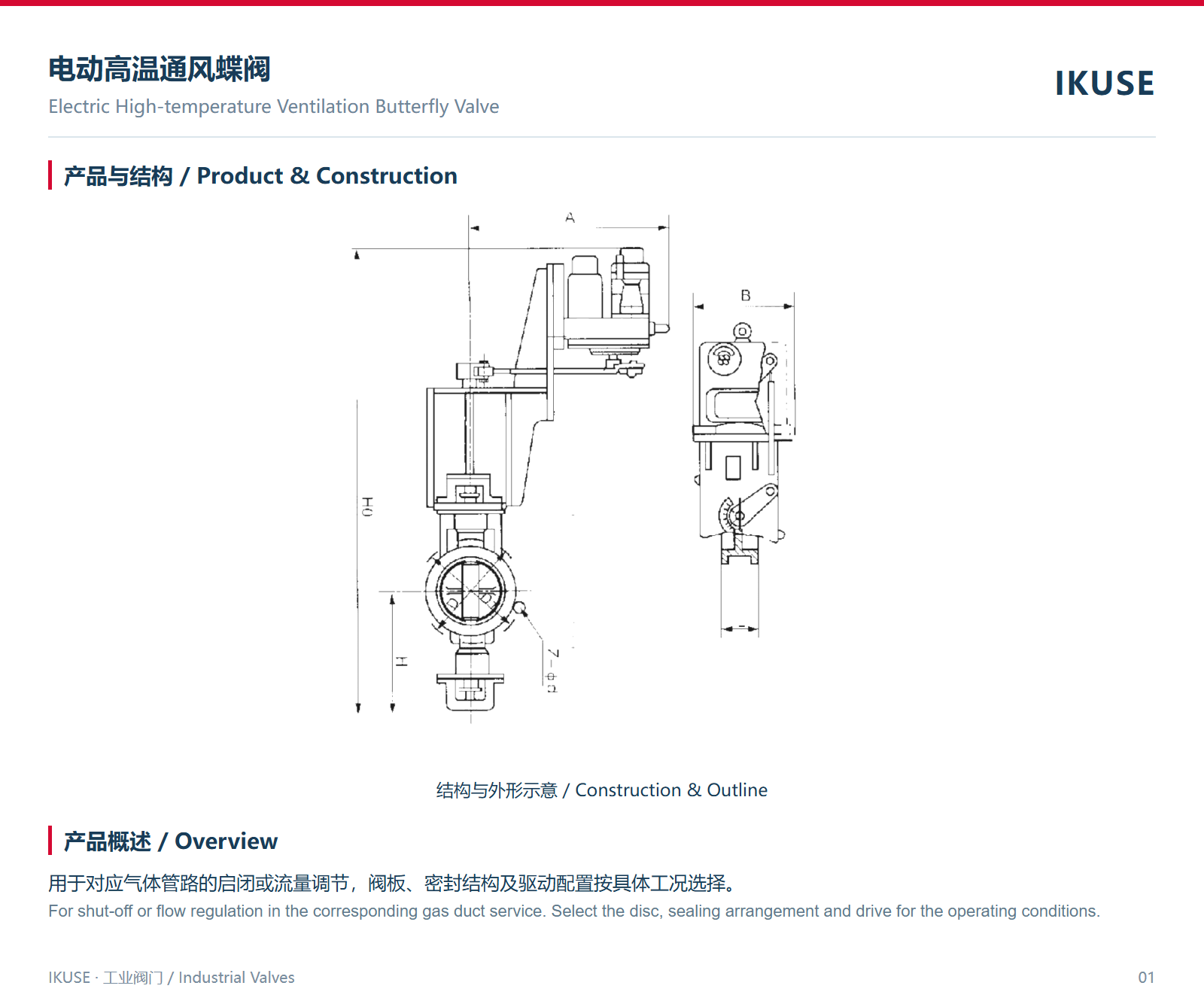 IKUSE 电动高温通风蝶阀图2