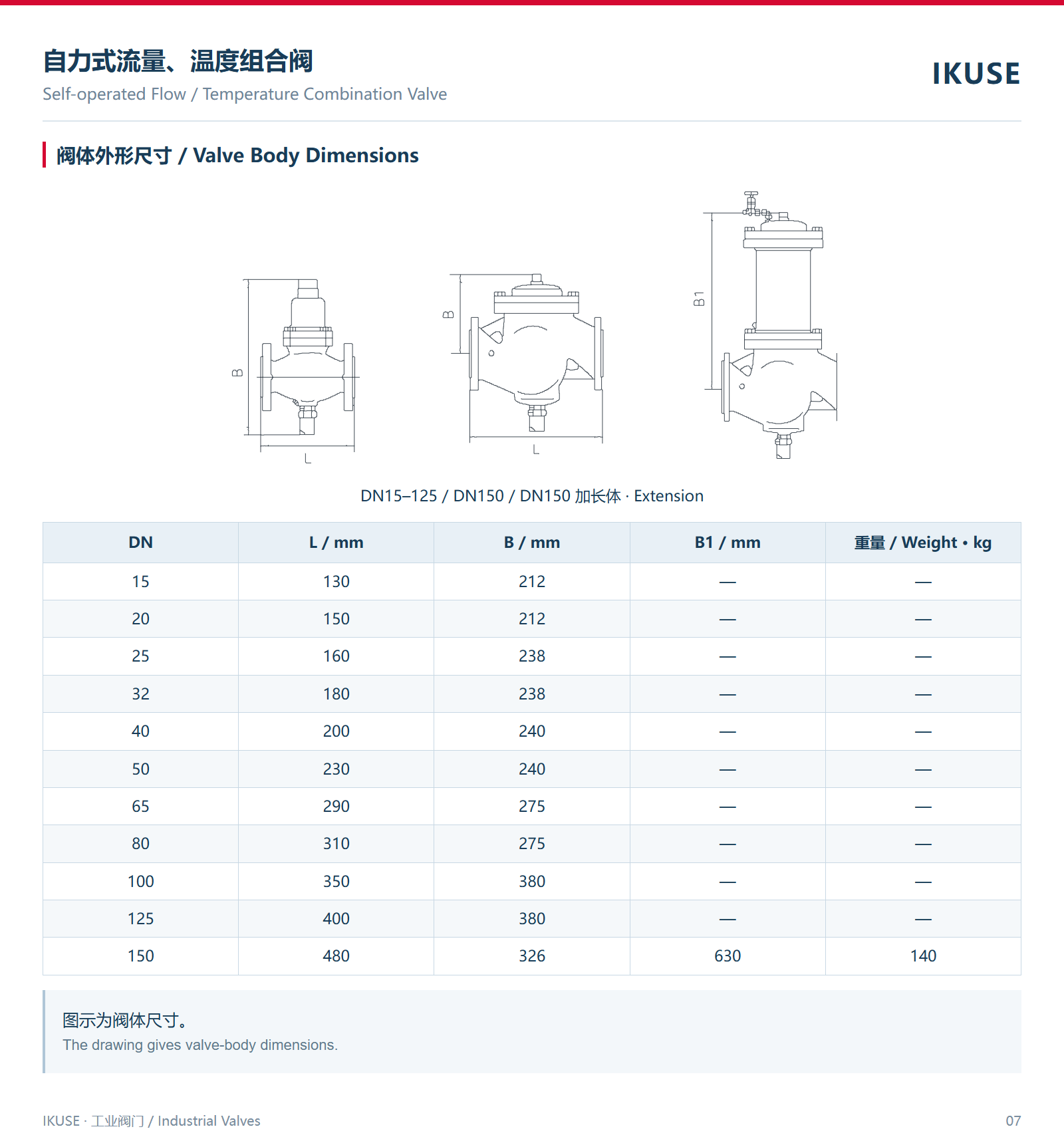 阀体外形尺寸