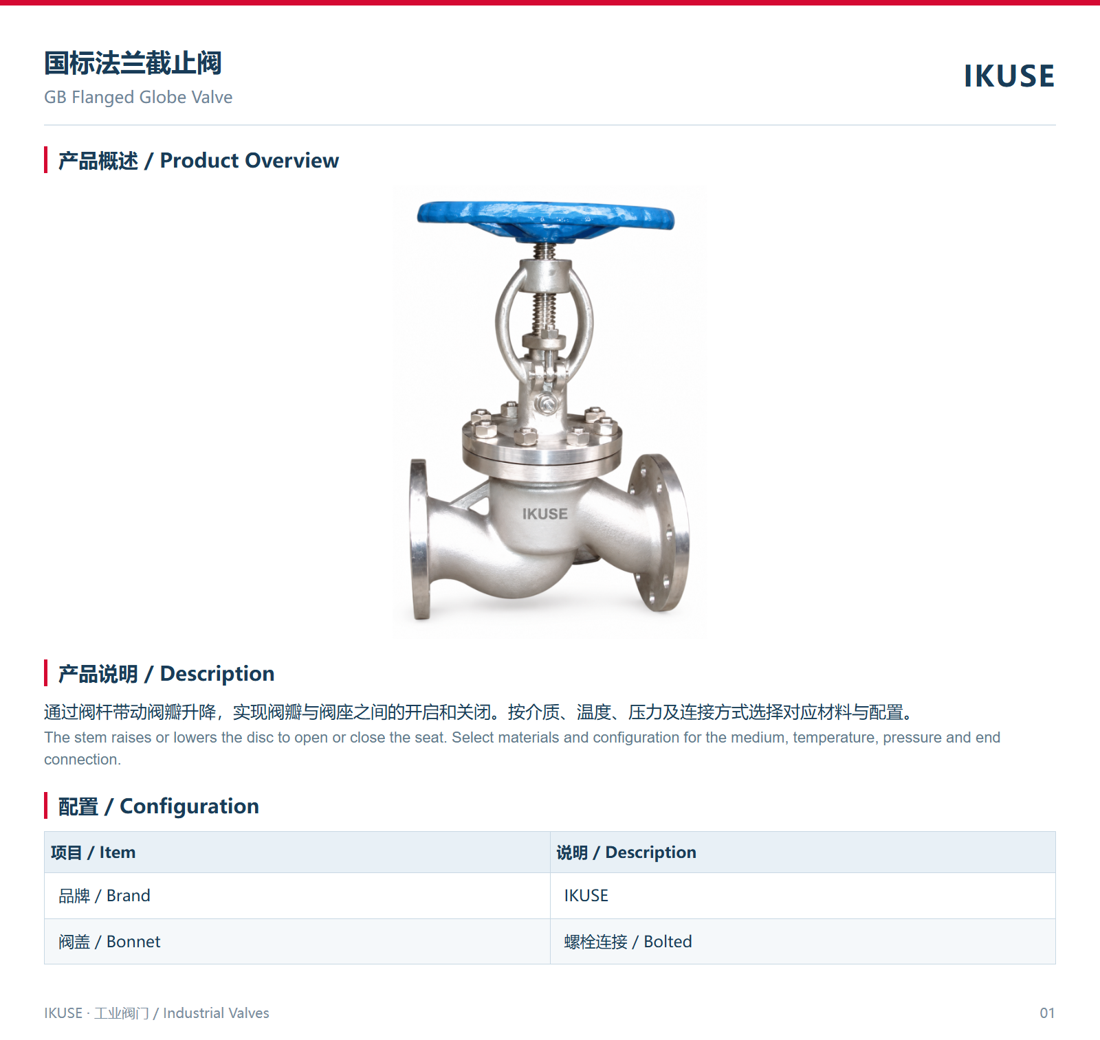 IKUSE 国标法兰截止阀图2