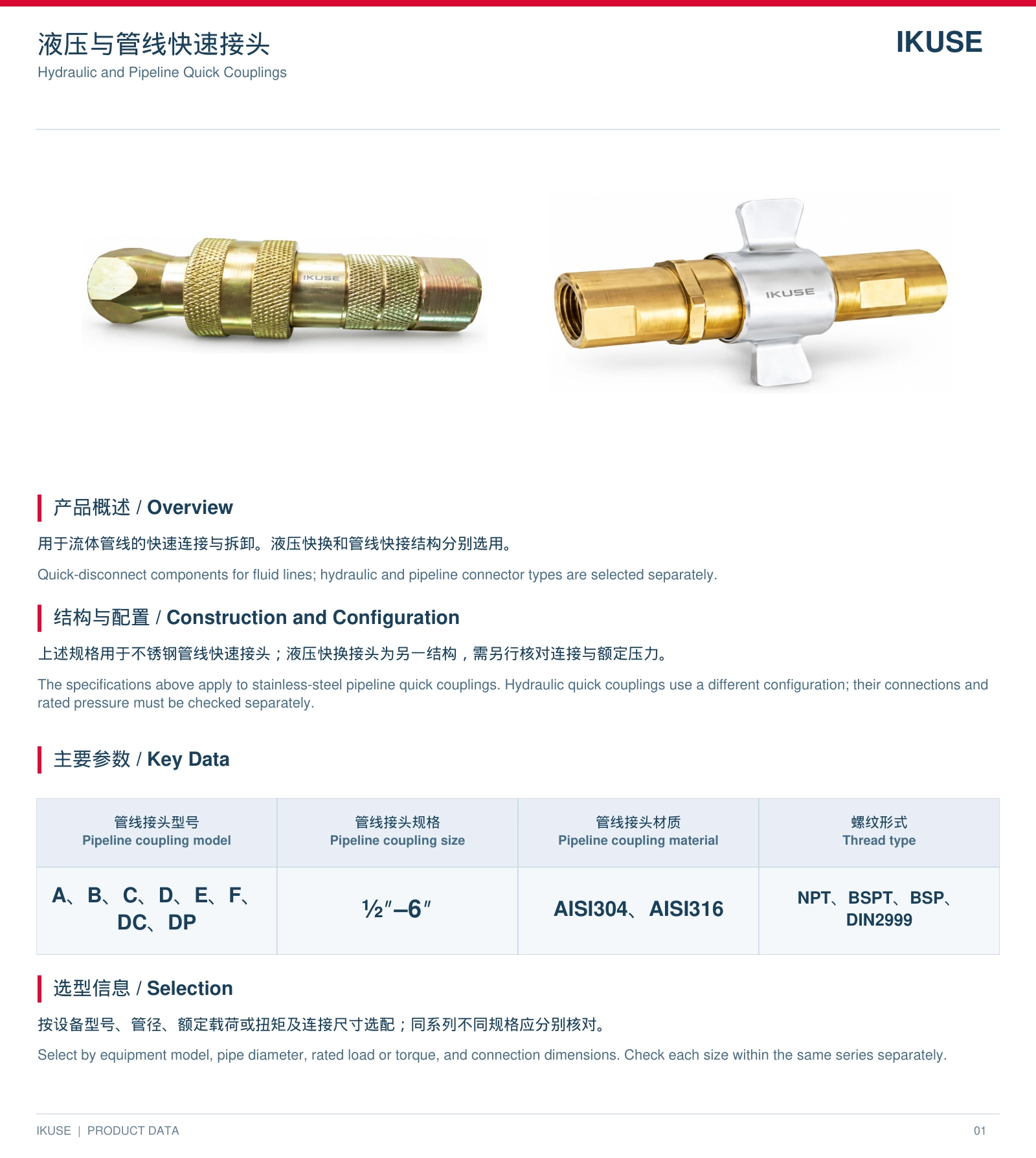 IKUSE 液压与管线快速接头图3