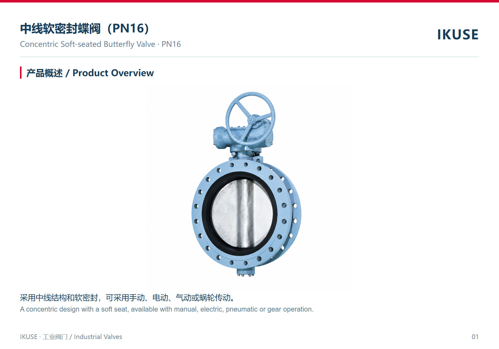 IKUSE 中线软密封蝶阀（PN16）图2