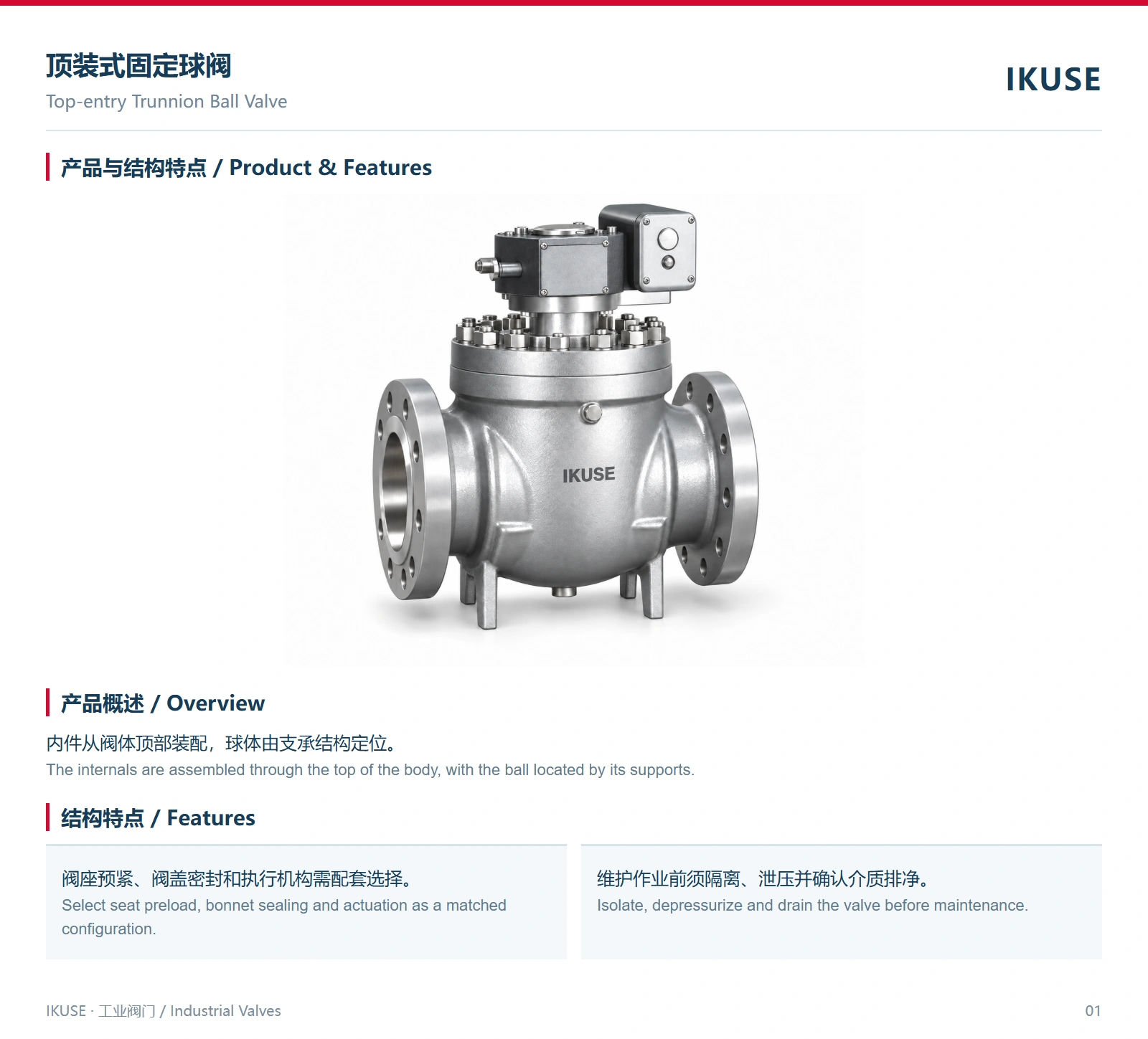 IKUSE 顶装式固定球阀图2