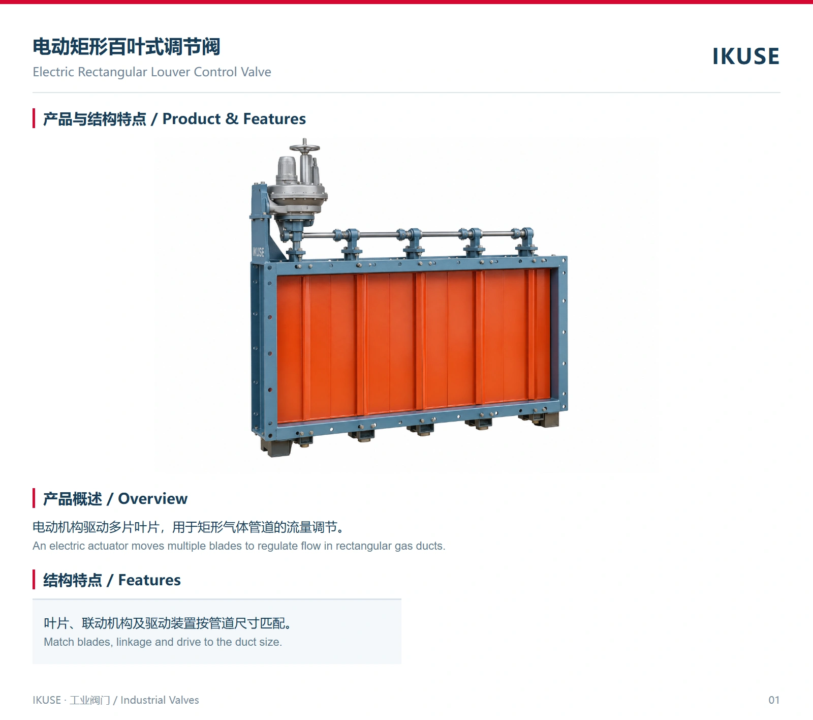 IKUSE 电动矩形百叶式调节阀图2