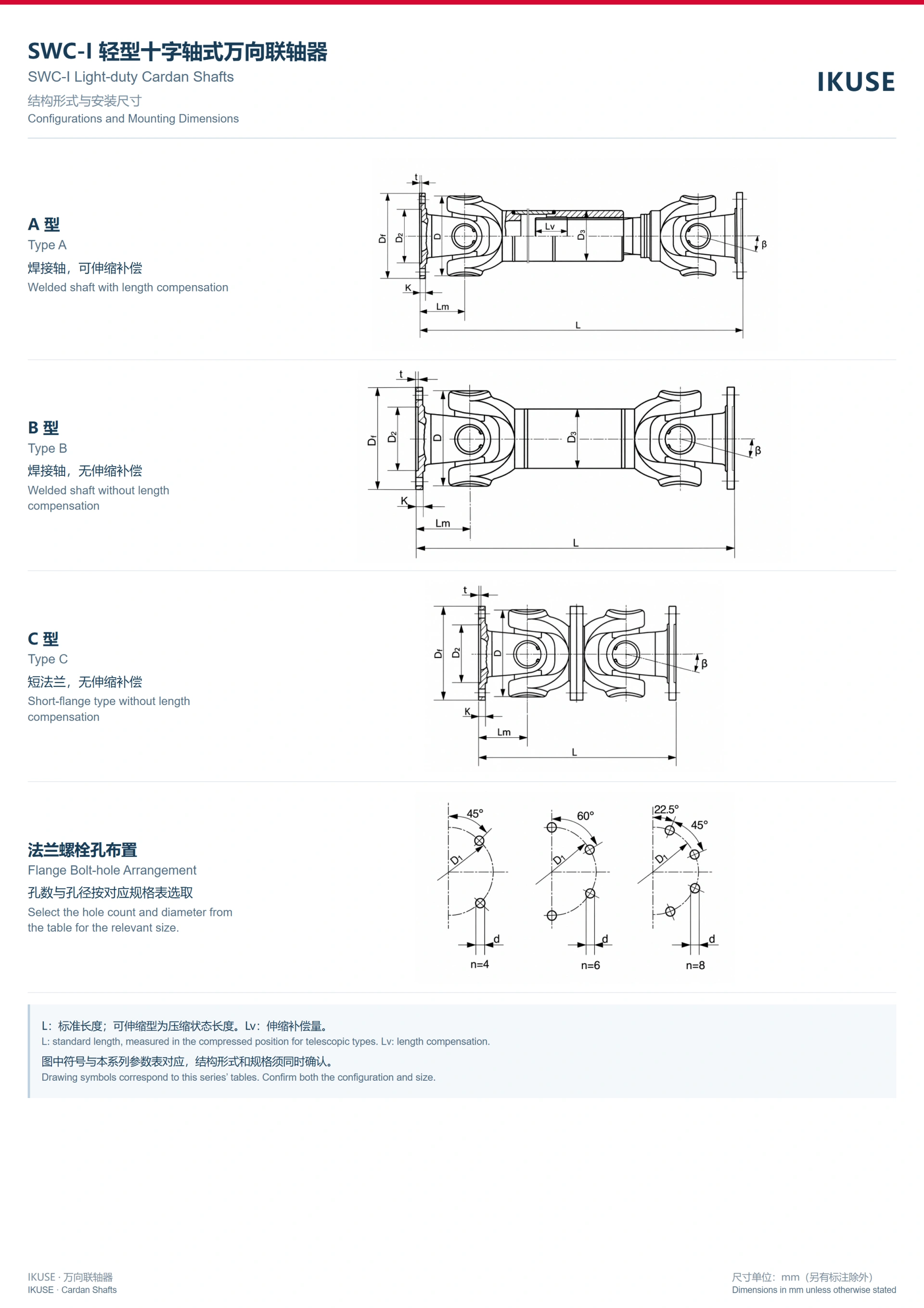 IKUSE SWC-I A型轻型十字轴式万向联轴器图2