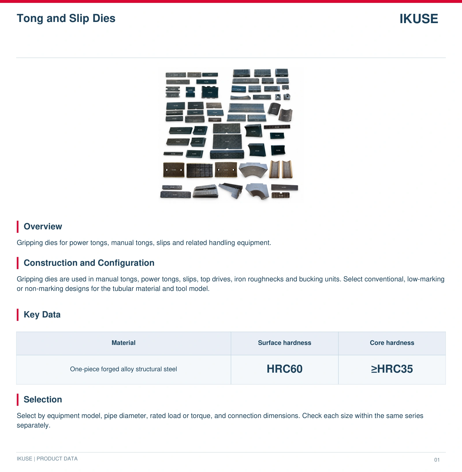 IKUSE Tong and Slip Dies image 2