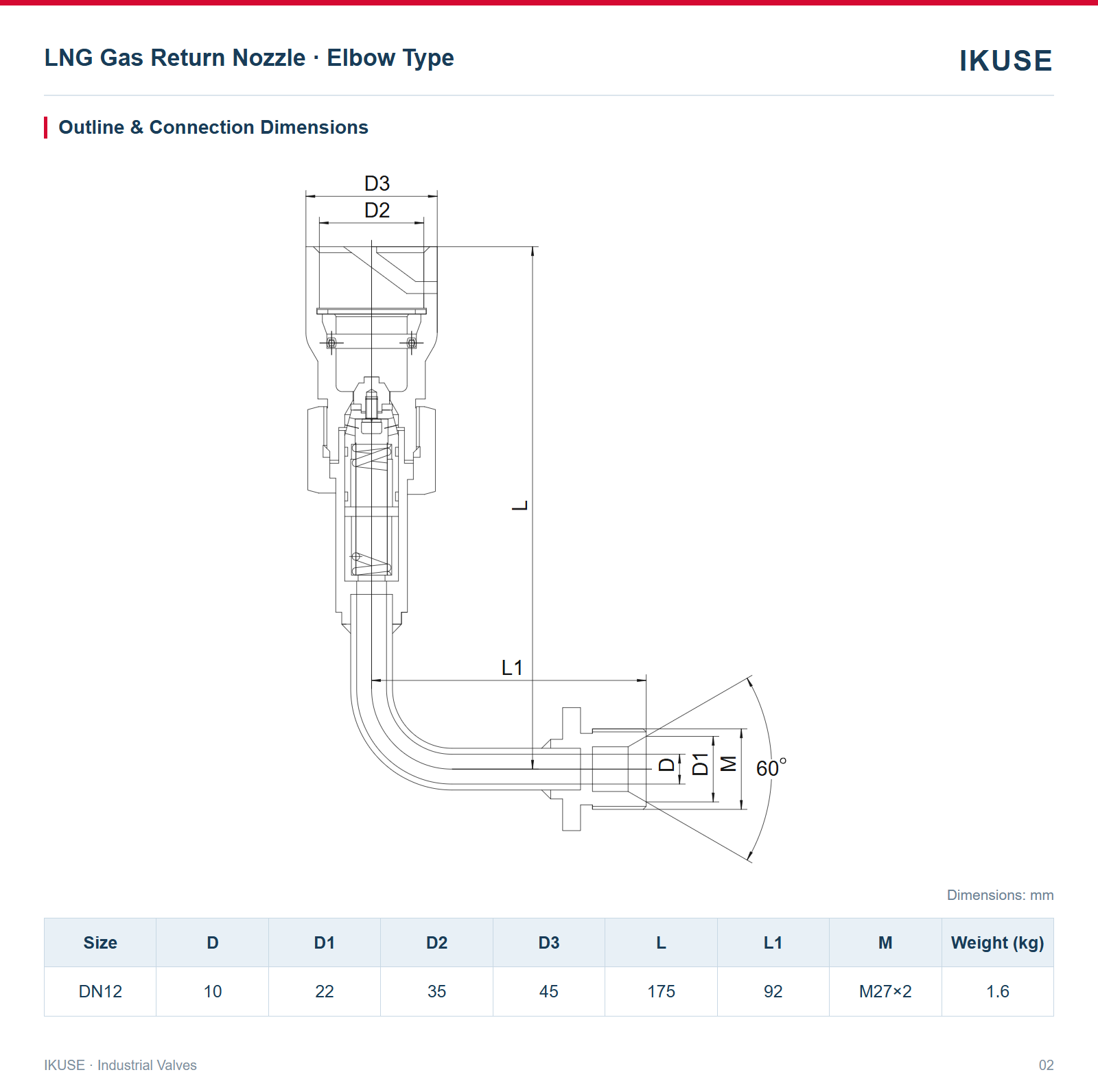 IKUSE LNG Gas Return Nozzle · Elbow Type image 2