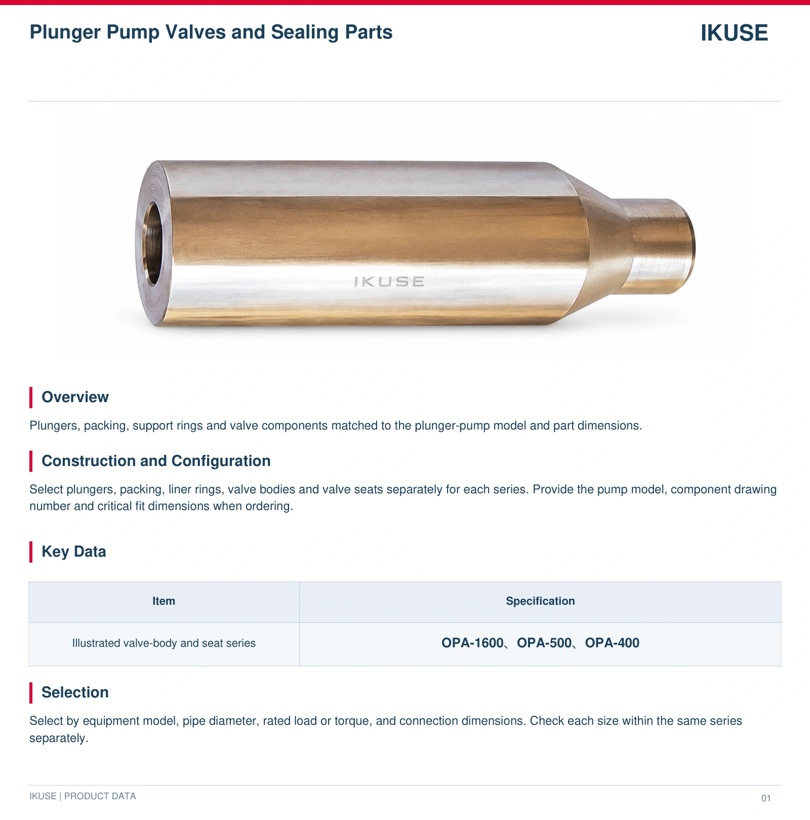 IKUSE Plunger Pump Valves and Sealing Parts image 2