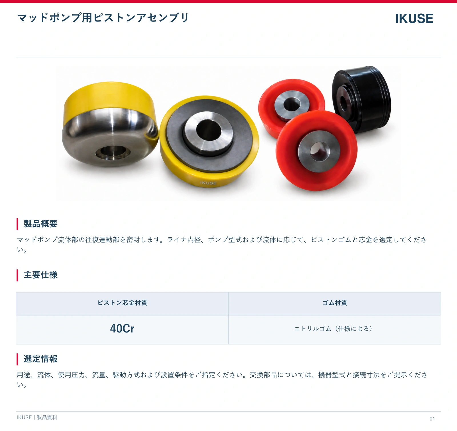 IKUSE マッドポンプ用ピストンアセンブリ画像2