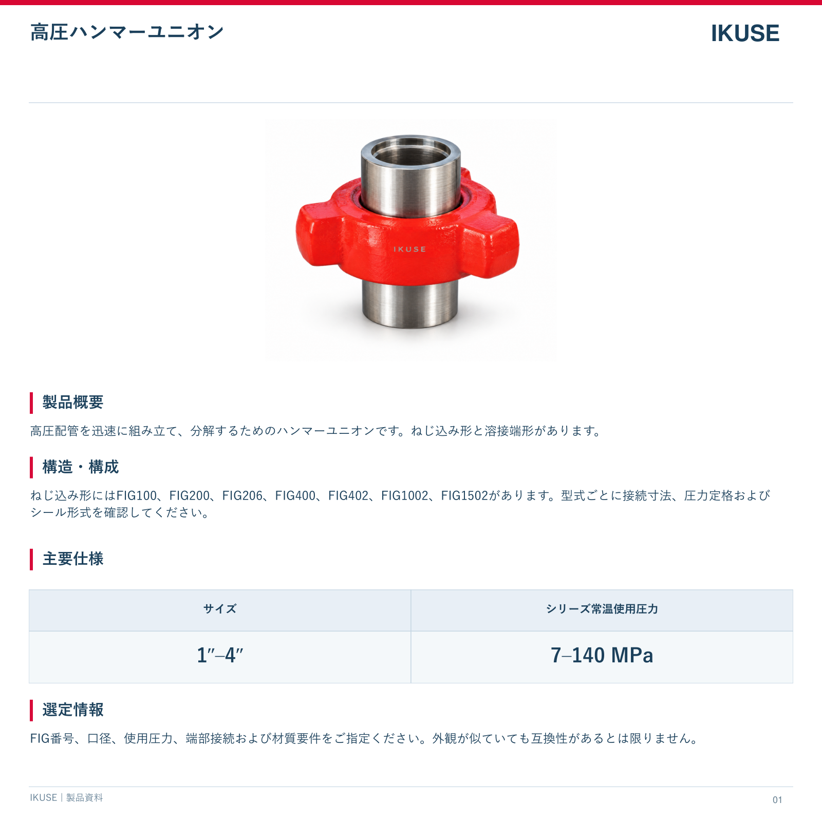 IKUSE 高圧ハンマーユニオン画像2
