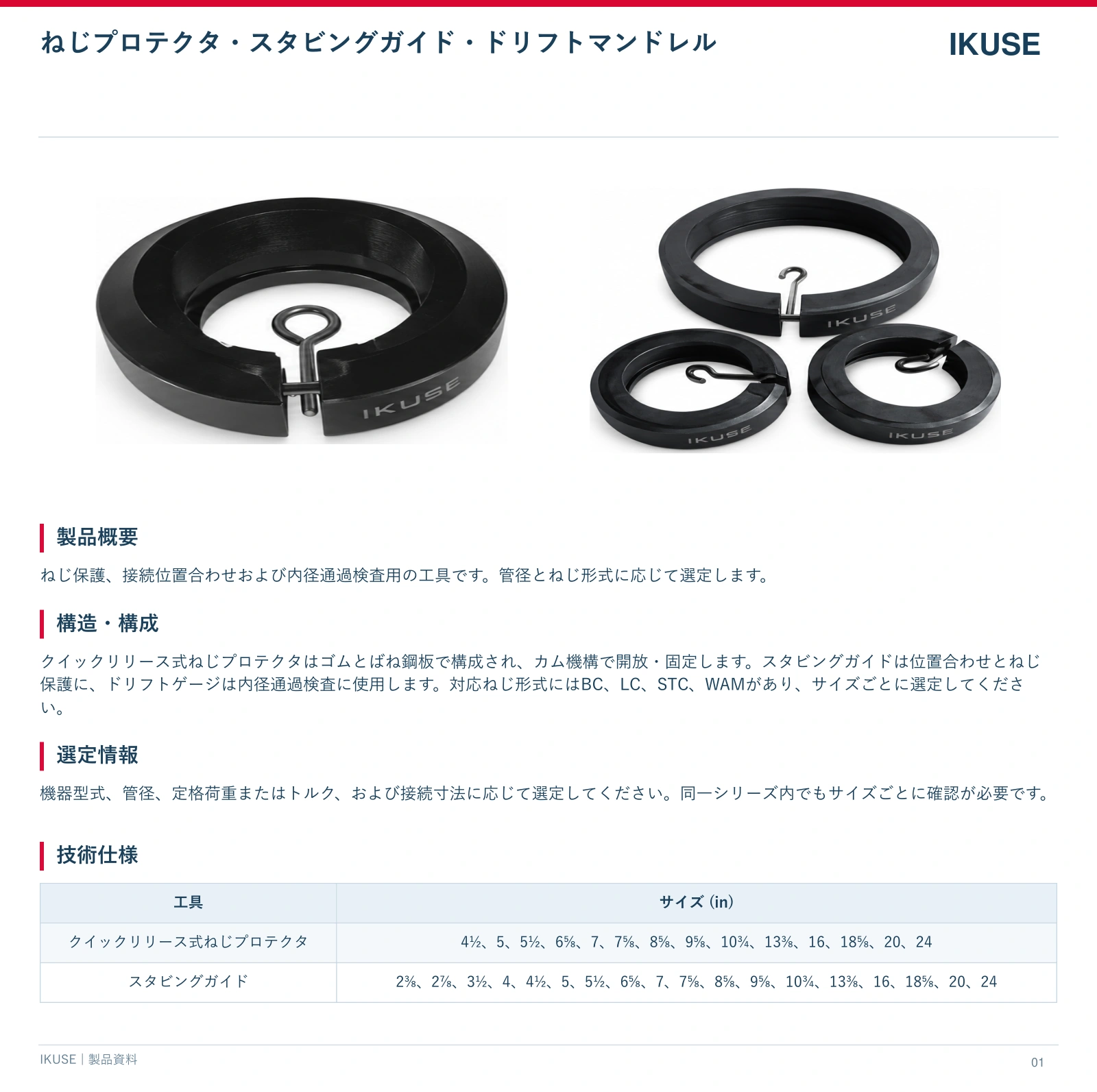 IKUSE ねじプロテクタ・スタビングガイド・ドリフトマンドレル画像3