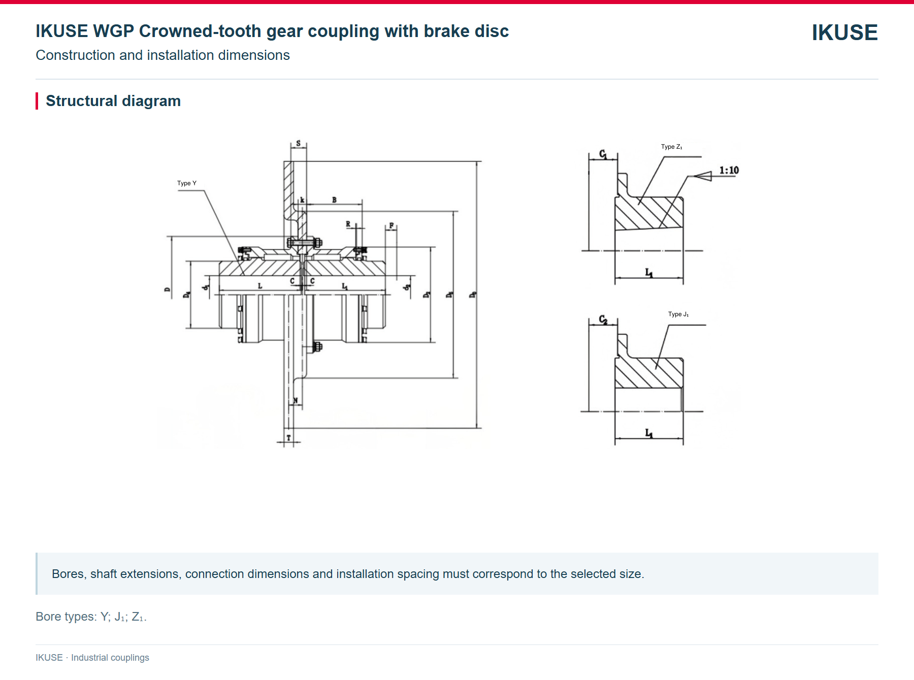 IKUSE WGP Crowned-tooth gear coupling with brake disc image 2