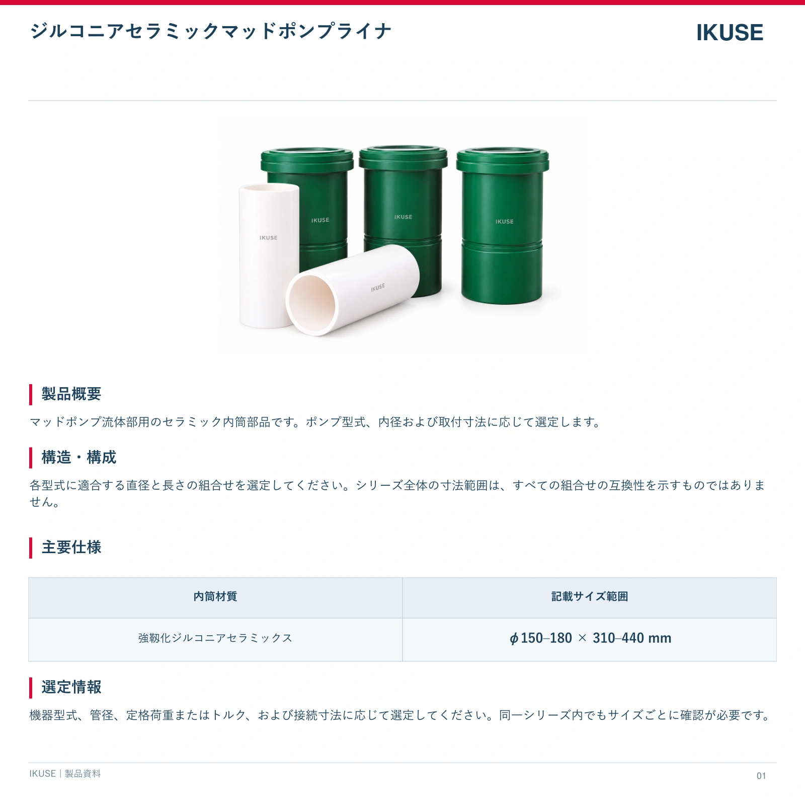IKUSE ジルコニアセラミックマッドポンプライナ画像2