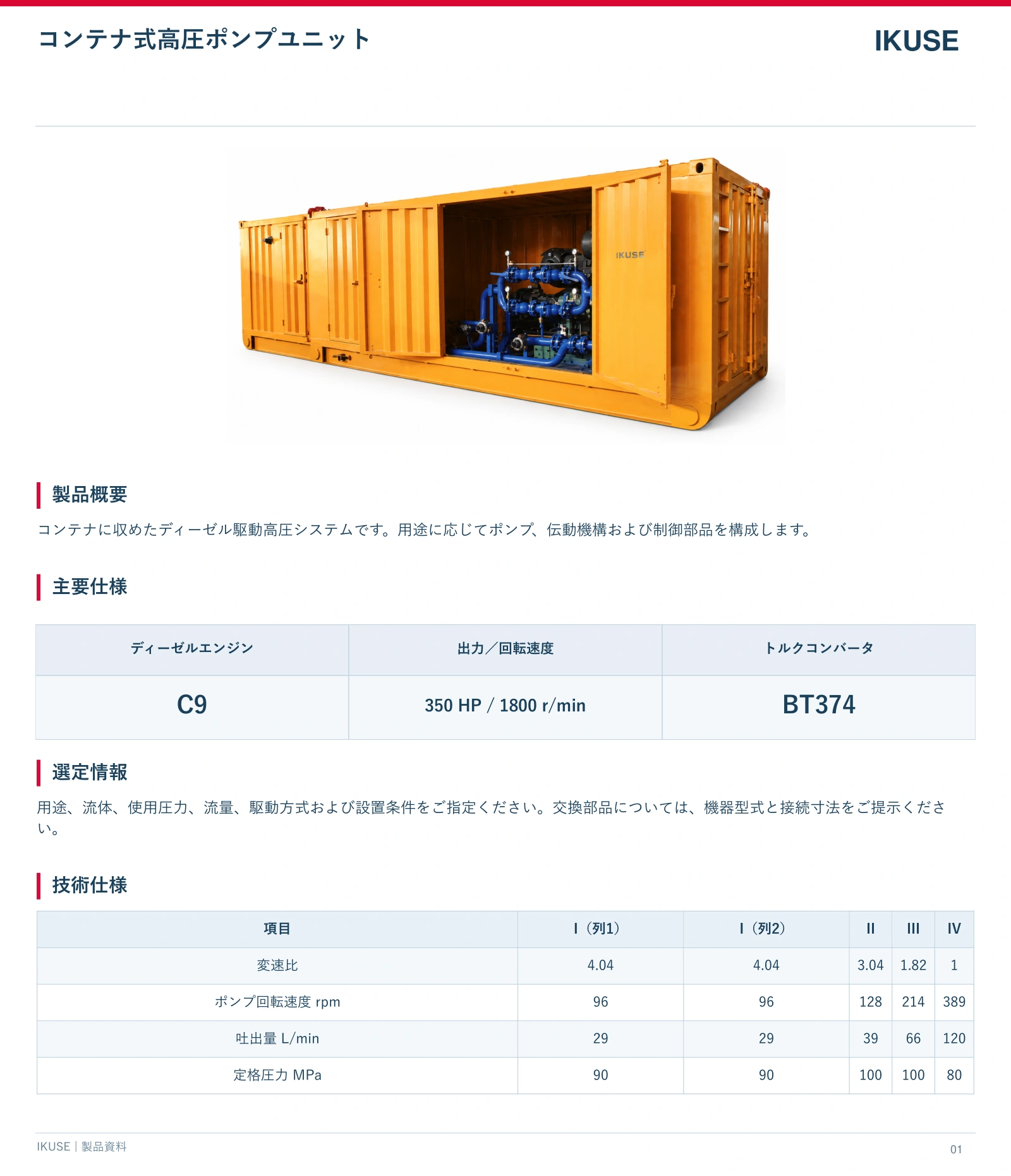 IKUSE コンテナ式高圧ポンプユニット画像2
