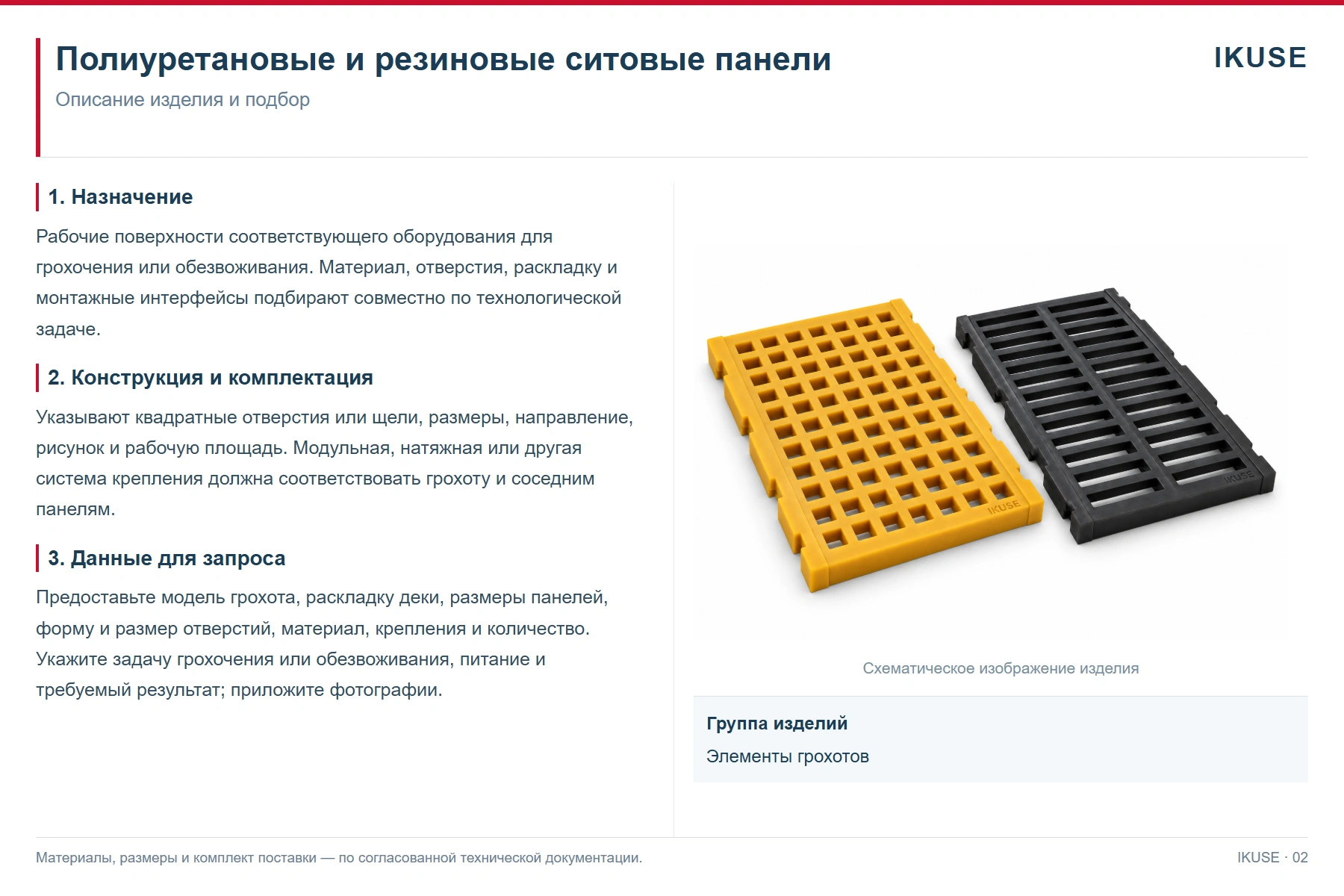 IKUSE Полиуретановые и резиновые ситовые панели, фото 2