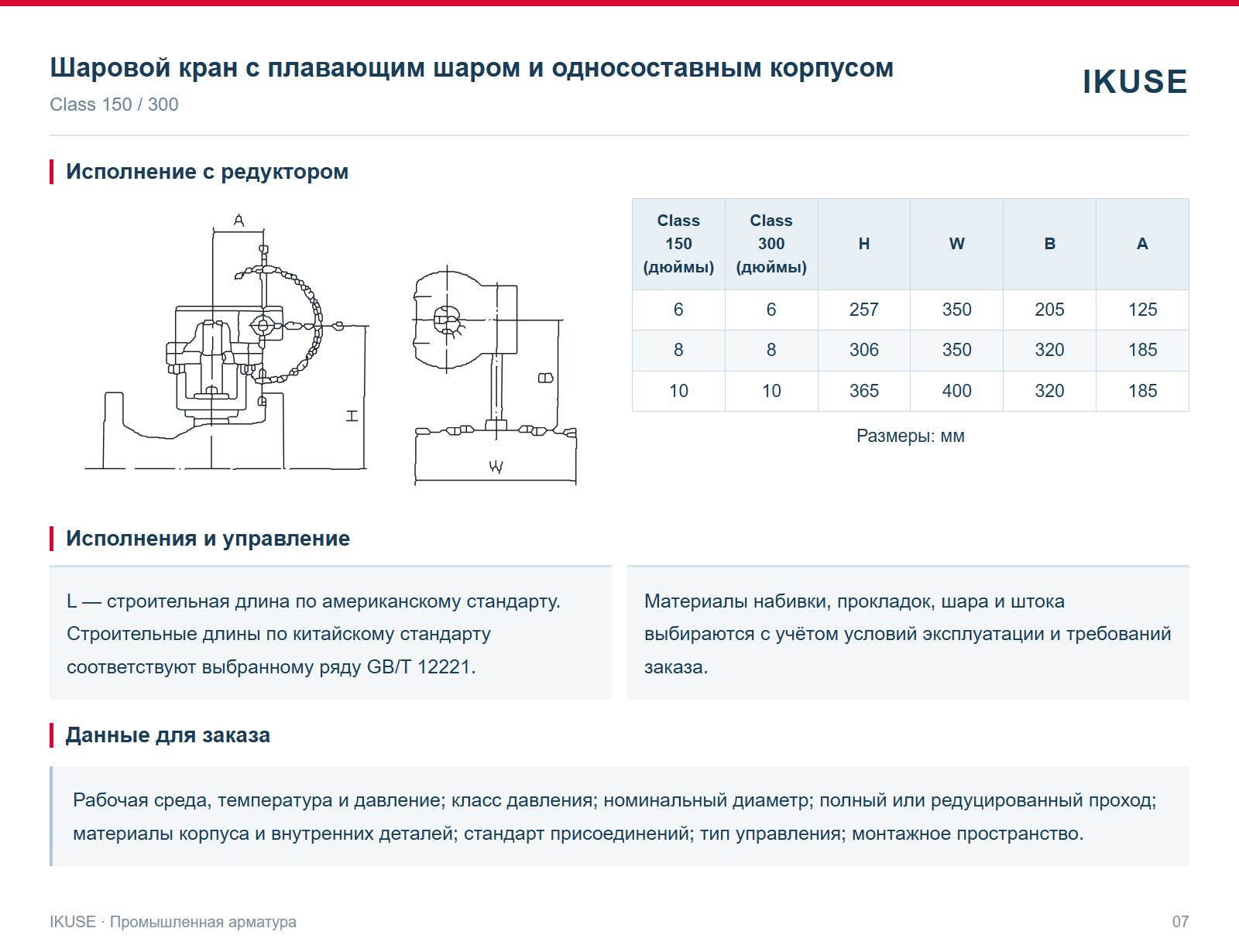Исполнение с редуктором
