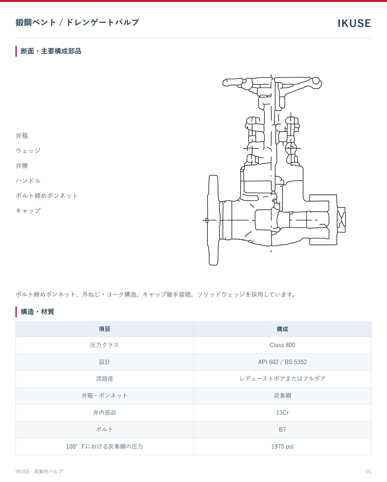 IKUSE 鍛鋼ベント / ドレンゲートバルブ画像2