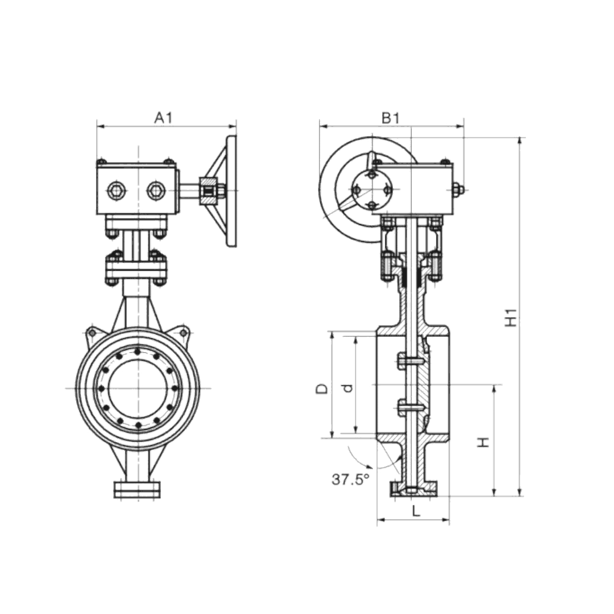 IKUSE GB Butt-weld Metal-seated Butterfly Valve