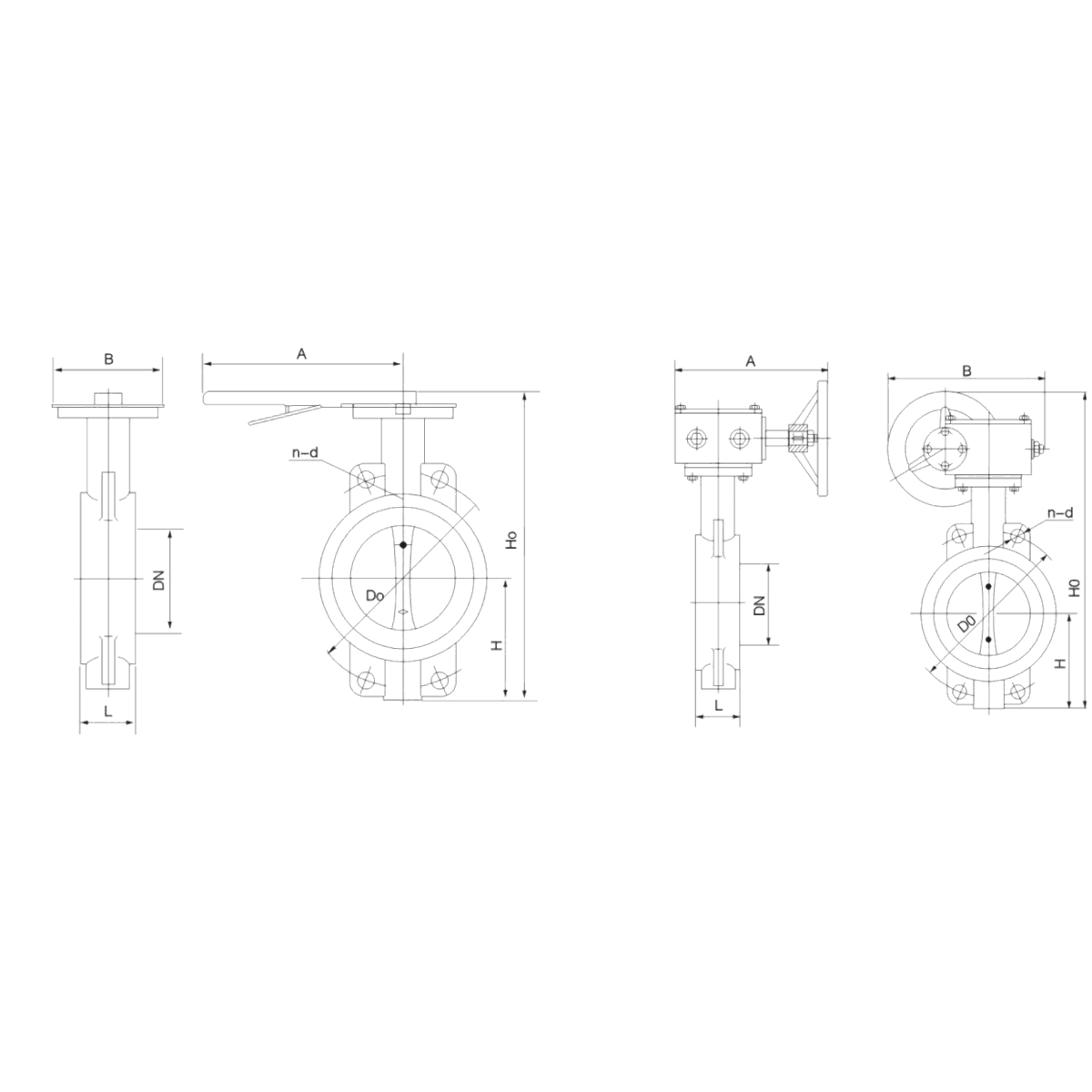 IKUSE Manual / Gear Wafer Rubber-lined Butterfly Valve