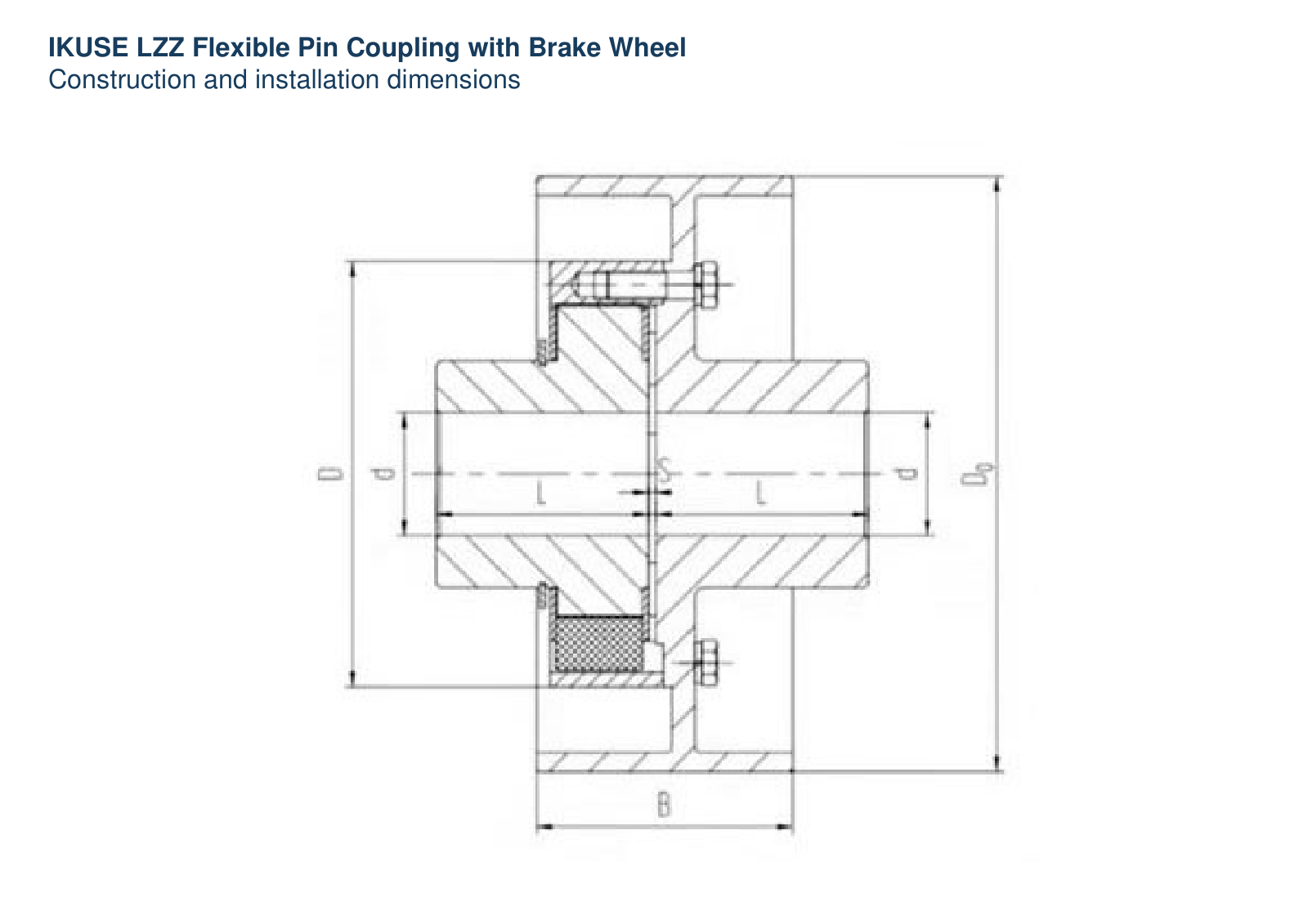 IKUSE LZZ Flexible Pin Coupling with Brake Wheel image 2