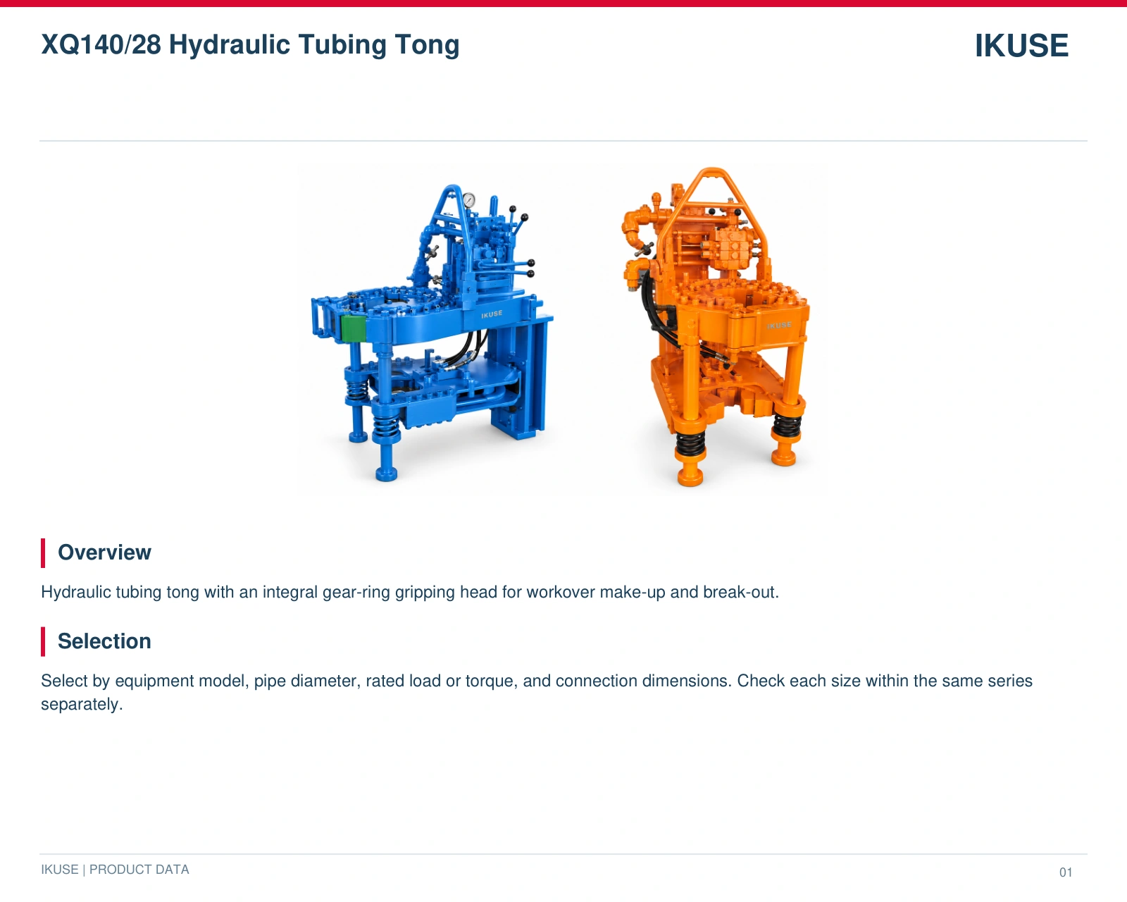 IKUSE XQ140/28 Hydraulic Tubing Tong image 2