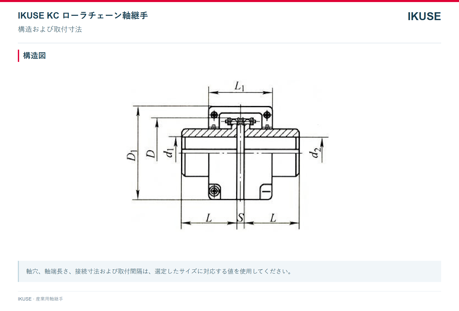 IKUSE KC ローラチェーン軸継手画像2