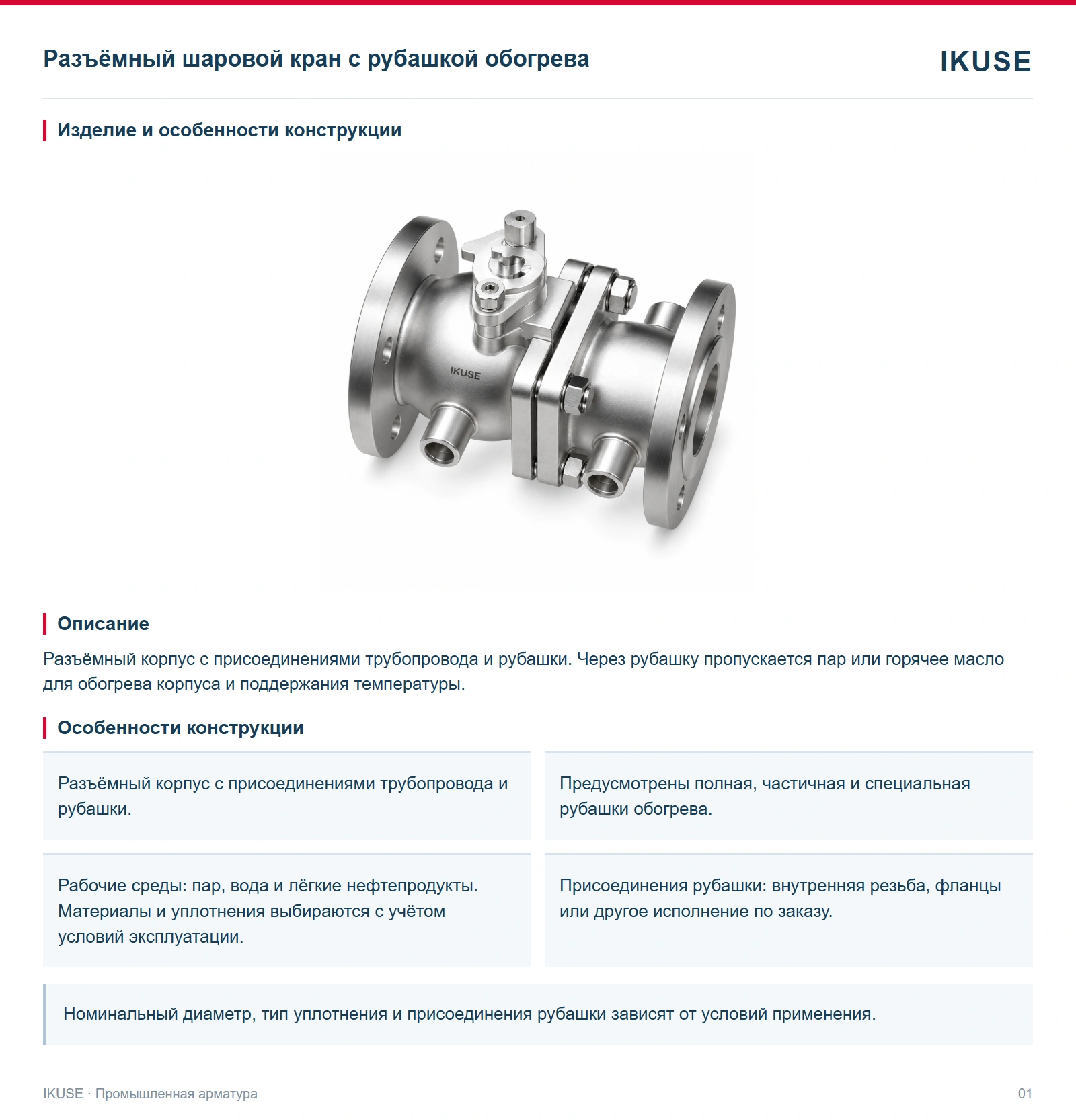 Изделие и особенности конструкции