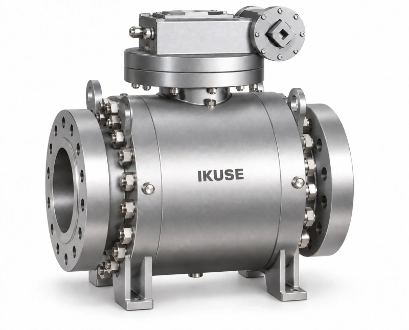 IKUSE High-pressure Three-piece Forged Steel Trunnion Ball Valve