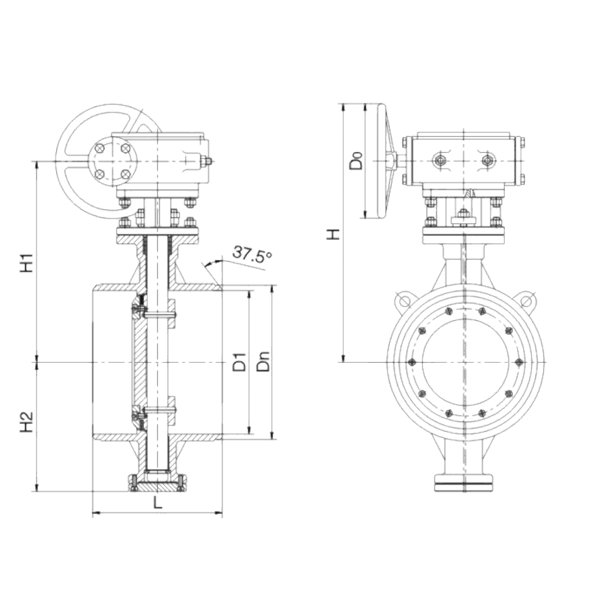 IKUSE ANSI Butt-weld Triple-offset Butterfly Valve