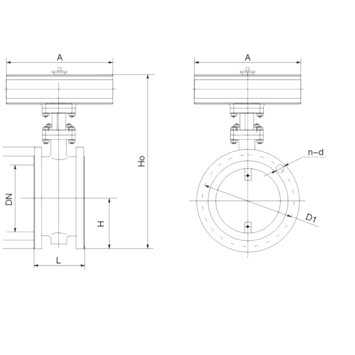 IKUSE Pneumatic Louver Ventilation Butterfly Valve