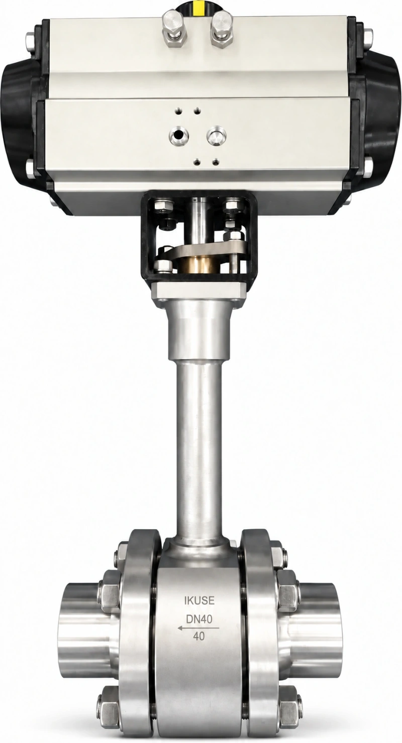 IKUSE Cryogenic Pneumatic Ball Valve · DQ661F-40P · DN15–100